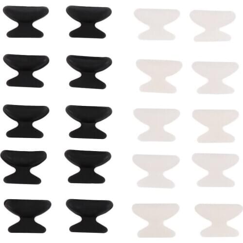 5 Pair Glasses Nose Pads Adhesive Silicone Nose Pads Non-slip White Black Thin Nosepads for Glasses Eyeglasses Sunglasses