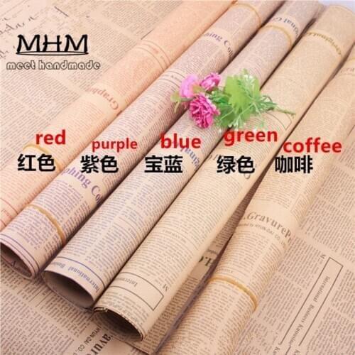 53*75cm Newspaper Flower Wrapping Craft Paper Gift Wrap Double Sided Christmas Party Decor Vintage Kraft Paper 20pcs/Lot