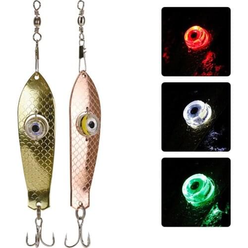 9.5cm LED Light Bait Fishing Lure Deep Drops Underwater Flashing Lamp Metal Light Bait SAL99