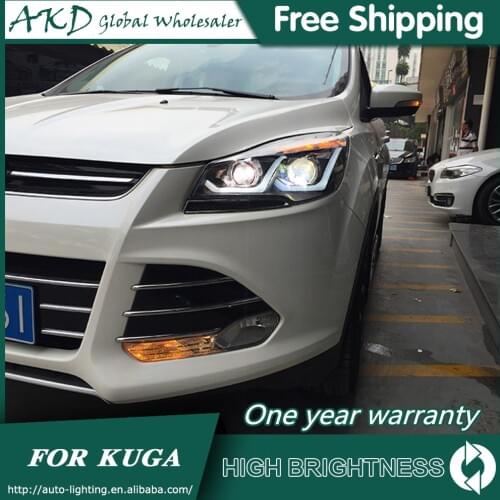 AKD Car Styling for Ford Kuga Escape LED Headlights 2013-2016 Headlight DRL Bi Xenon Lens High Low Beam Parking Fog Lamp