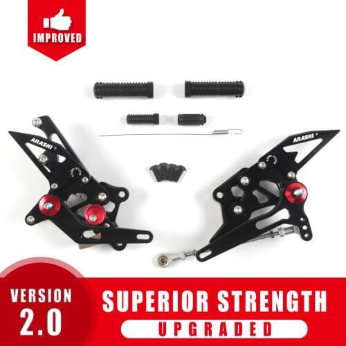 Arashi Rider CNC Adjustable Footrest For YAMAHA R3 R25 YZF R3 R25 2015-2018 Foot Pegs Rear Sets 2015 2016 2017 Rearsets Aluminum