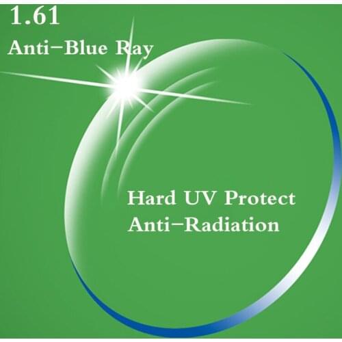 1.61 Index Aspheric Ultra thin Optical Prescription Lens CR-39 Myopia Lens Glasses Lens Anti-Radiation Reflection 2 PCS BC003