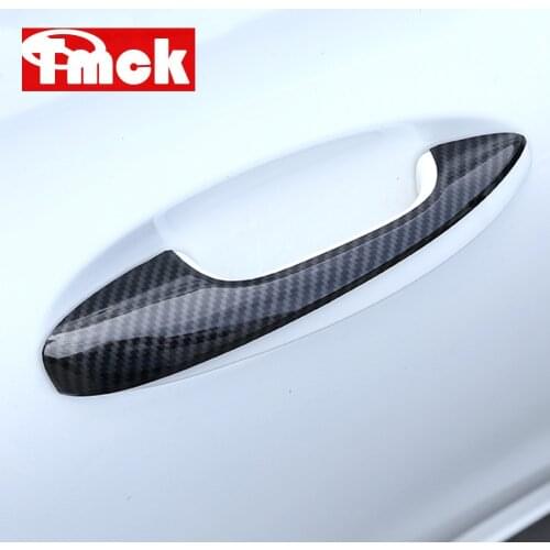 For Mercedes Benz E C GLC Class W213 W205 X253 2015-2021 Car Accessories Exterior Door Handle Trim Cover Carbon Fiber Sticker