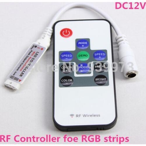 UN2F Mini RF Wireless LED Remote Controller for RGB 5050/3528 LED Lights Strips 12v 3*4A