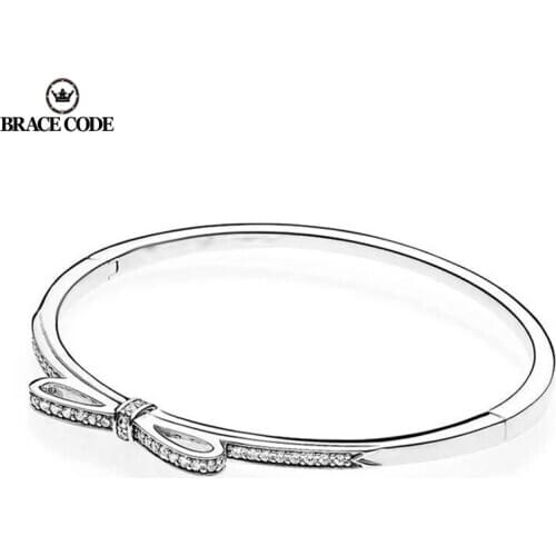 Bow shape brand bracelet Pulseira jewelry charm bracelet and bracelet silver plated ladies gift chain metal chain fashion