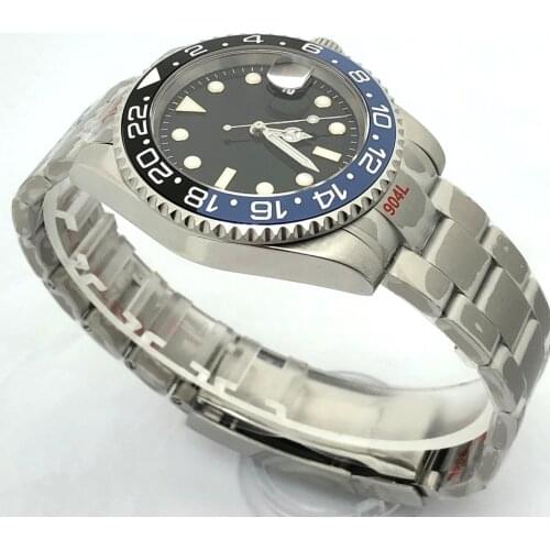 NO BLIGER LOGO watch mens new MH35 case luxury sports and leisure waterproof mens watch mechanical clock black blue bezel