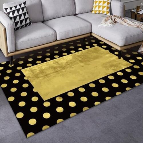 Black And Golden Pattern 3D Printed Parlor Rugs Modern Home Decor Big Carpets For Living Room bedroom Area Rug Simple Office Mat