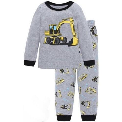 A%A-17 2PCS Kids Baby Pajamas Set Toddler Boys Girls Underwear Pijamas Long Sleeve Pyjamas Tops Long Pants Sleepwear 2-7 Y
