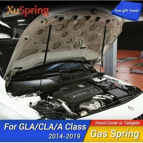 For Benz GLA CLA A Class A180 A200 A250 A45 AMG 2014-2019 Refit Bonnet Hood Gas Shock Lift Strut Bars Spring Rod Car-styling