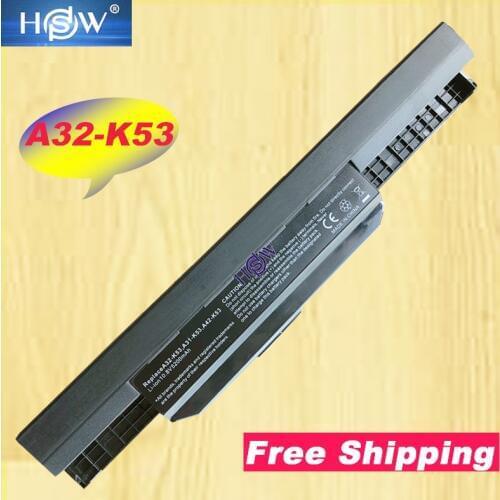 HSW K53u Laptop Battery For Asus A32 K53 A42-K53 A31-K53 A41-K53 A43 A53 K43 K53 K53S X43 X44 X53 X54 X84 X53SV X53U X53B X54H