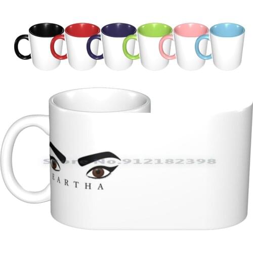 Eartha Kitts Eyes Ceramic Mugs Coffee Cups Milk Tea Mug Eartha Kitt Eartha Kitt Singer Jazz Vocalist Music Cat Cat Woman Old