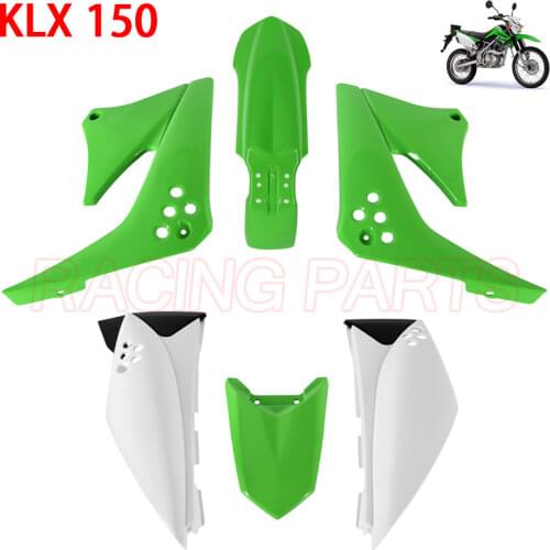 Complete Bodywork Fairing For Kawasaki KLX 150 KLX150 Green Plastic Front & Rear Side Cover Mudguard
