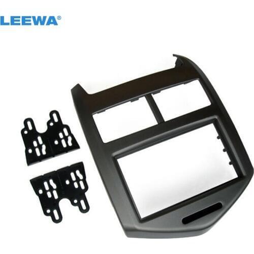 LEEWA Car Refitting 2Din Stereo Radio Fascia Frame For Aveo Sonic Holden Barina 2011+ Dash Fitting Panel Frame Mount Trim Kit