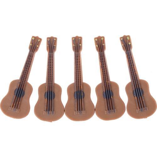 HOT 1:12/1:24 Scale Dollhouse Miniature Guitar Accessories Instrument DIY Part for Home Decor Kids Gift Wood Craft Ornaments