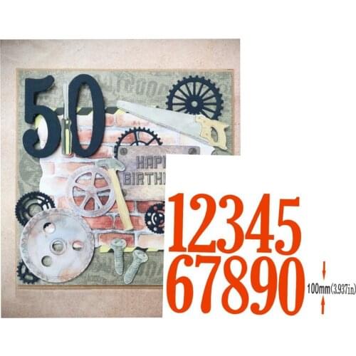 10pcs numbers Metal steel Cutting Dies Stencil Scrapbooking DIY Album Stamp Paper Card Embossing Decor Craft 10cm