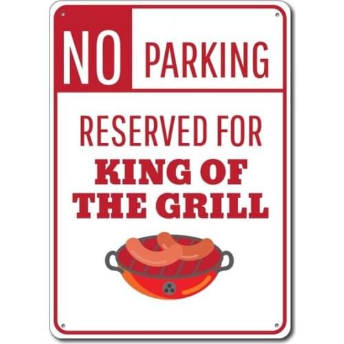 Grill Sign Metal Tin Sign Metal Sign,King of Grill Gift, Griller Parking Sign, Grilling Sign