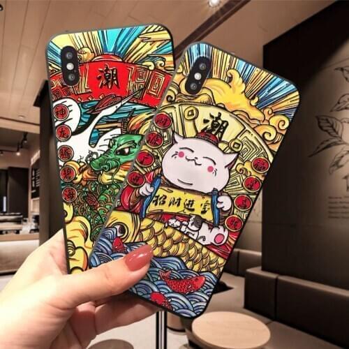Cute Money Cat 3D Emboss Phone Case For Xiaomi Redmi Note 7 8 9 Pro 8T 7A 8A Mi 10 9 8 Lite 9T CC9 CC9e Soft Matte Fundas