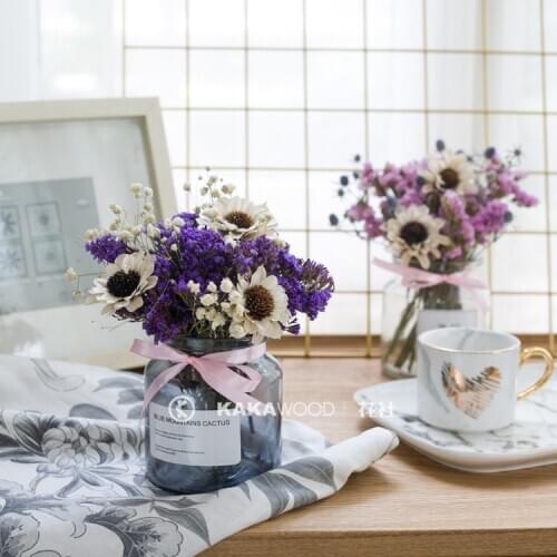 INS Nordic Style Natural Pink Mini Dried Flower Bouquet Set Table Flower Decoration Living Room Flower Arrangement