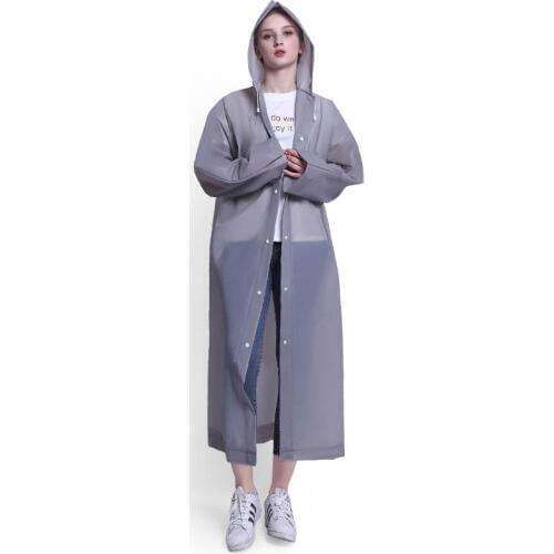 Fashion EVA Women Raincoat Thickened Waterproof Rain Coat Women Clear transparent raincoat Camping Waterproof Rainwear Poncho