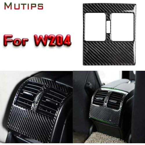 Mutips For Mercedes w204 C class Car Interior moulding Carbon Fiber Rear Air Conditioning Vent Cover Air Outlet Decor Sticker