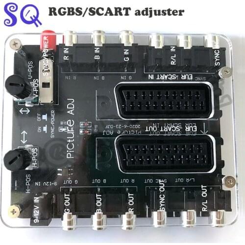 Newest RGBS/SCART European standard picture adjuster Adjustable screen conversion PCB with shell, adjustable image position
