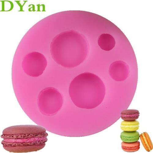 New Size 6 With Macarons Fondant Silicone Mold Chocolate Mold DIY Cake Decoration Mold A1659