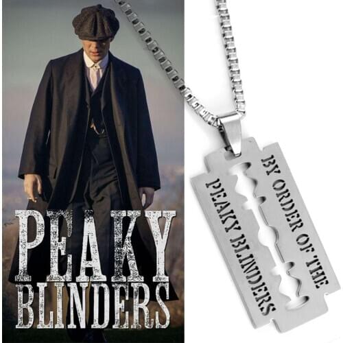 Peaky Blinders Necklace Stainless Steel Razor Blade Pendants Necklace Movie Jewelry Necklaces for Women Men Chain Choker
