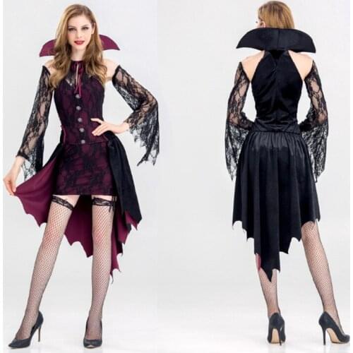 Queen Dress Halloween Vampire Count Cosplay Costume Nightclub Ds Clothing Game Uniform