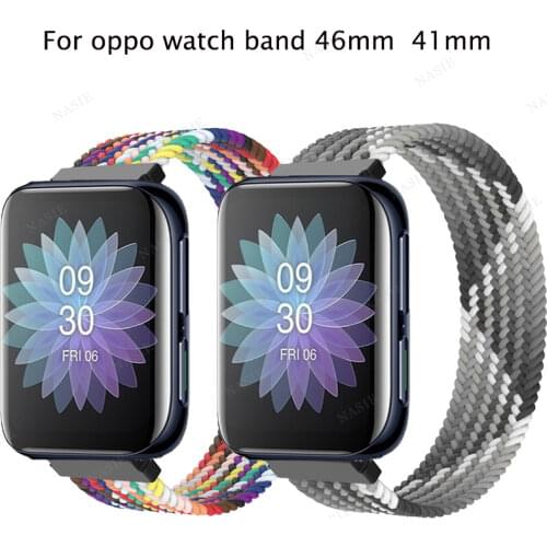 Braided Solo Loop Correa For Oppo Watch Strap 41mm Band 46mm Strap Nylon Elastic Belt Bracelet for Oppo Watch 41mm 46mm