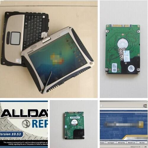 Auto repair software alldata v10.53 all data and M-tchll 2015 software 2in1 TB HDD in CF-19 Laptop 4G Ready to work
