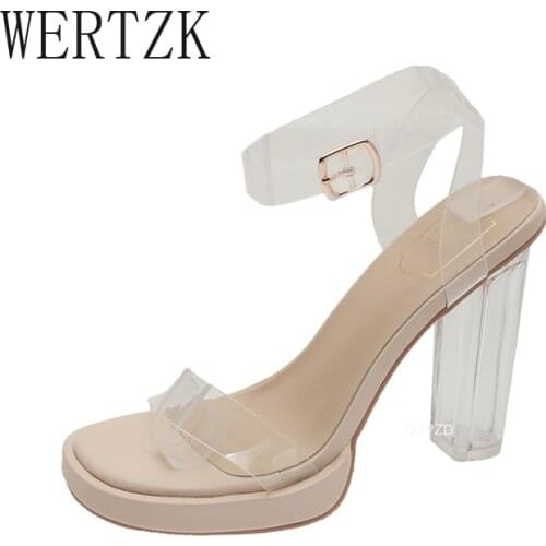 Platform Clear Heels Women Sandals 2021 Summer Transparent Shoes Elegant Sexy High Heel Sandals Party Wedding Pumps Women