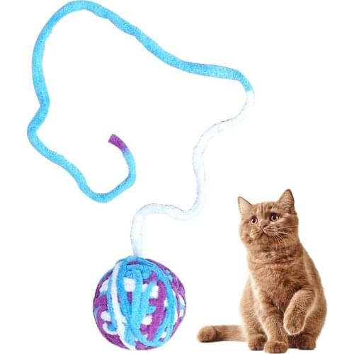 Outgeek Wool Cat Toys Interactive Ball Bell Cat Training Toy Pet Playing Ball Pet Squeaky Supplies Products Toy for Cats Kitten