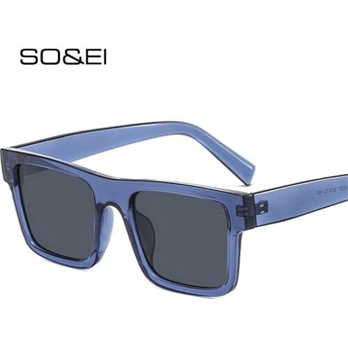 SO&EI Retro Square Sunglasses Women Fashion Jelly Green Eyewear Trending Men Yellow Sun Glasses Shades UV400