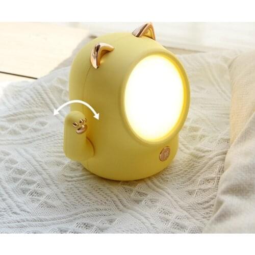 Luminaire For Bedroom Zhaocai Cat Children' Night Light Usb Charging Stepless Dimming Led Touch Baby Feeding Bedside Totoro Lamp
