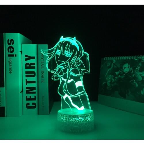 Darling In The Franxx LED White Base Light for Child Bedroom Decor Night Light Birthday Gift Room Acrylic Anime 3D Table Lamp