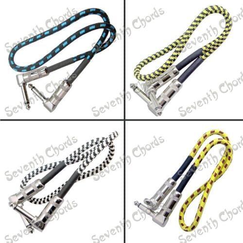 Cloth Braided 50CM anti-noise Guitar cable wire effect pedal cable stomp box, short Audio Connection Cable Multi colors