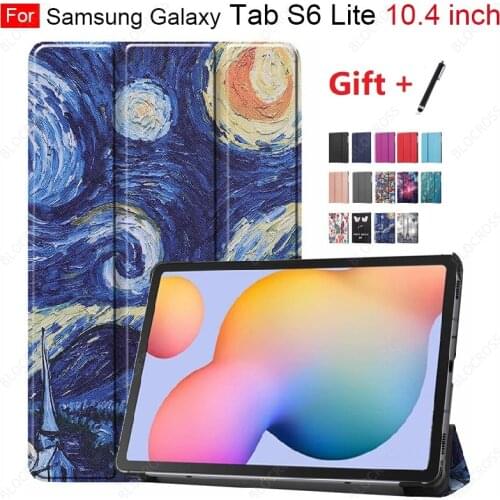 Ultra Slim Case For Samsung Galaxy Tab S6 Lite 10.4'' SM-P610 SM-P615 Cover Trifold Stand for Samsung Galaxy Tab S6 with gift