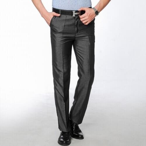 2020 Spring Formal Mens Suit Pants Fashion Casual Slim Business Dress Pants Male Wedding Party Work Trousers Plus Size 28-40