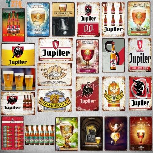 Belgium Beer Vintage Metal Plates For Wall Bar Home Pub Art Kitchen Coffee Decor 30X20CM DU-10314B
