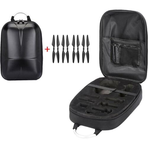 Waterproof Hard Shell PC Backpack Box Case Carrying Bag and 2 Pairs Propellers for Hubsan Zino H117S RC Quadcopter Drone