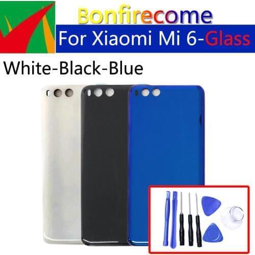 3D Glass Battery Back Cover For Xiaomi Mi6 Mi 6 M6 Back Battery Door Rear Housing Cover Case Chassis Shell replacement