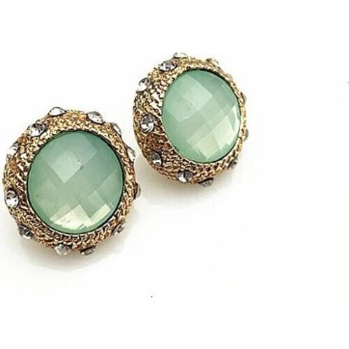 Yourem trendy green acrylic stone stud earrings for women gifts wedding party jewelry drop ship ok alloy fj469