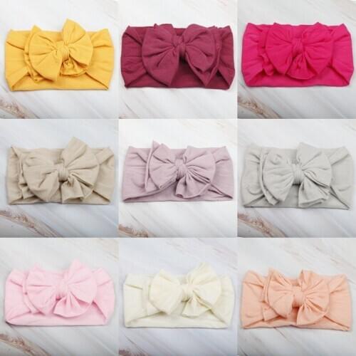 2020 Baby Hair Accessories Bow Knot Soft Nylon Headband Hair Baby Cute Photo Headdress Gifts Headwear