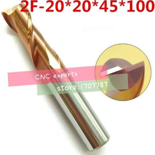 2F-20*20*45*100 HRC60,carbide Square Flatted End Mills coating:nano 2 flute diameter 20.0 mm, The Lather,boring Bar,cnc,machine