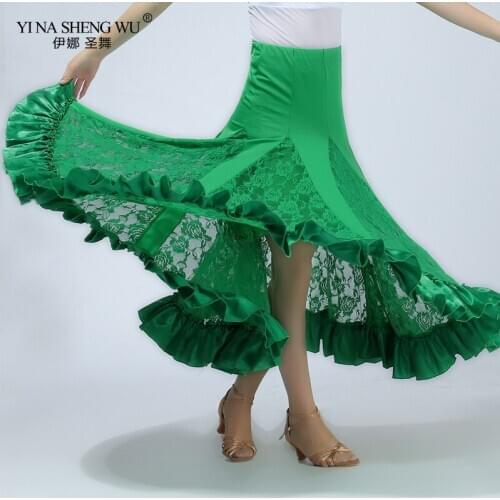 5 Colors Lace Dance Skirt Belly Dance Costume Professional Big Swing Long Lace Skirts Gypsy Dance Costume Skirt Lace Women New