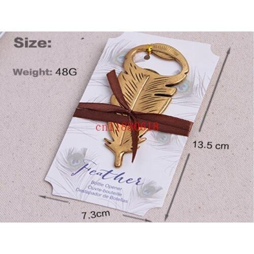 500pcs/lot Free Shipping Wedding souvenirs festive party supplies event birthday vintage feather wine bottle opener gift favors