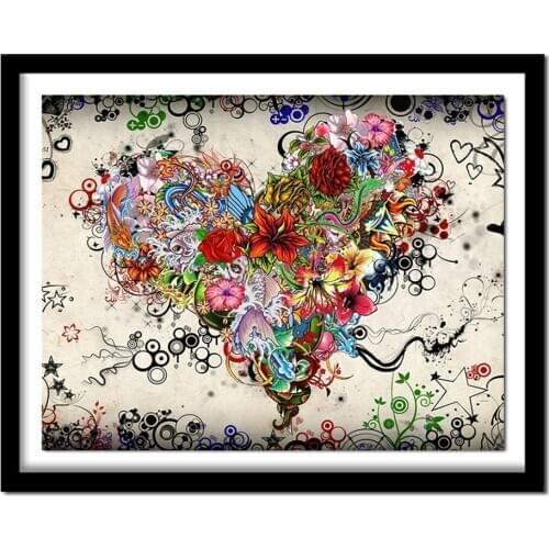 5D Diamond Pattern Rhinestone Needlework Diy Diamond Painting Cross Stitch Heart flower Diamond Embroidery ZB538