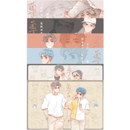 6 Sheets/Set Start With Lies PET Transparent Postcard Chen Qingye,Tang Tang Cartoon Characters Greeting Cards Message Gift Card