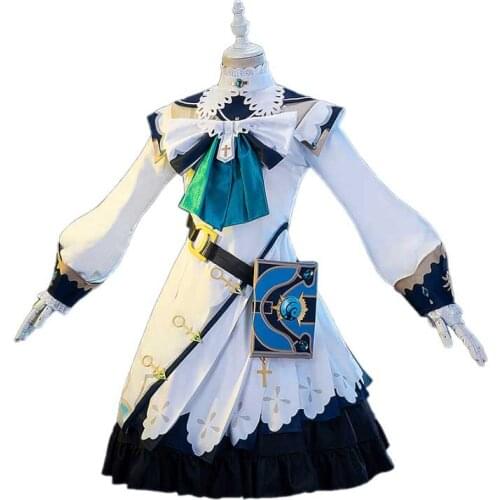 Anime Genshin Impact Barbara Cosplay Costume Dress Hat Tights Daily Carnival Party Festival Uniform Brand New