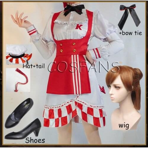 Anime! Identity V Vera Nair Lady K Lovely Dress Uniform Cosplay Costume Halloween Party Suit Dailydress For Women Wigs and shoes